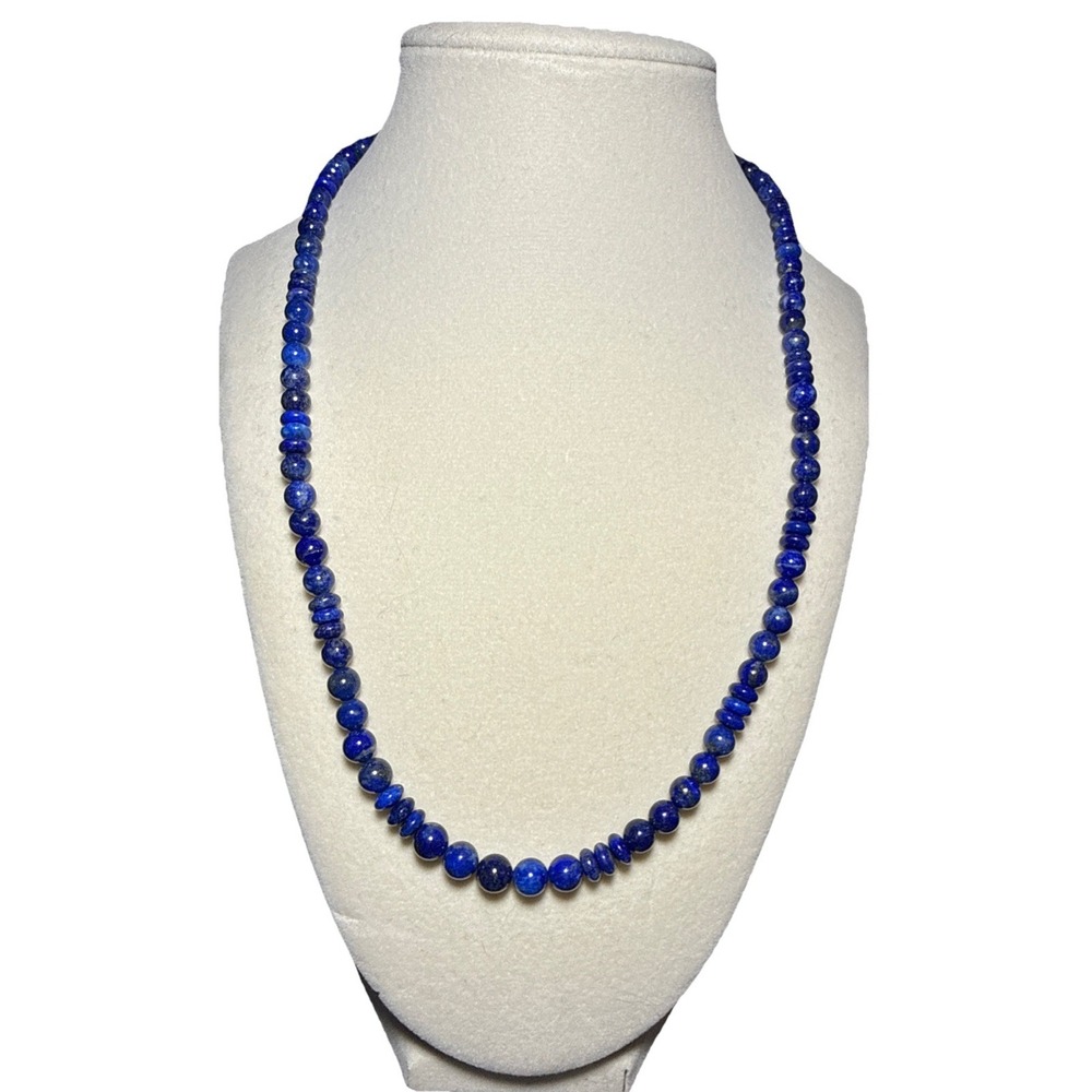Jay King Lapis Lazuli and Sterling Silver‎ Beaded Necklace J12-9